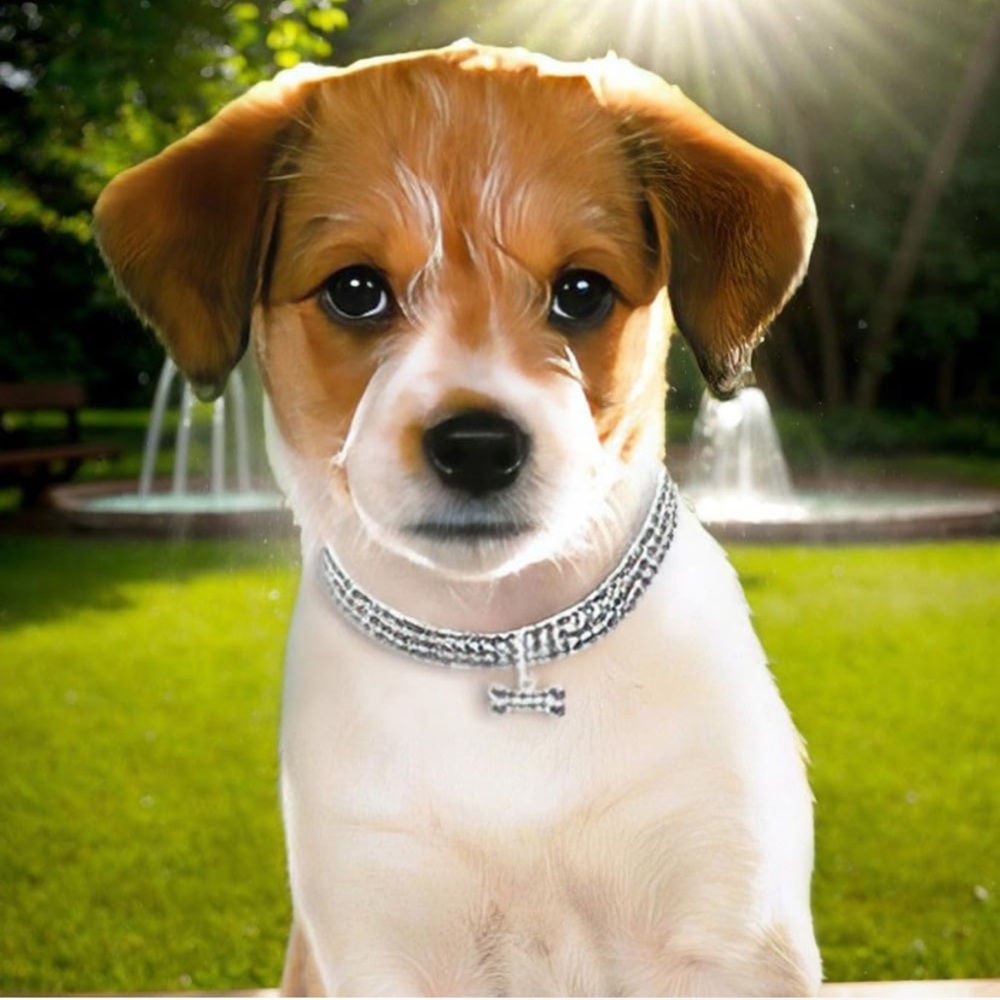 NWT No Label Bling Rhinestones Pet Necklace Collar - Picture 4 of 7
